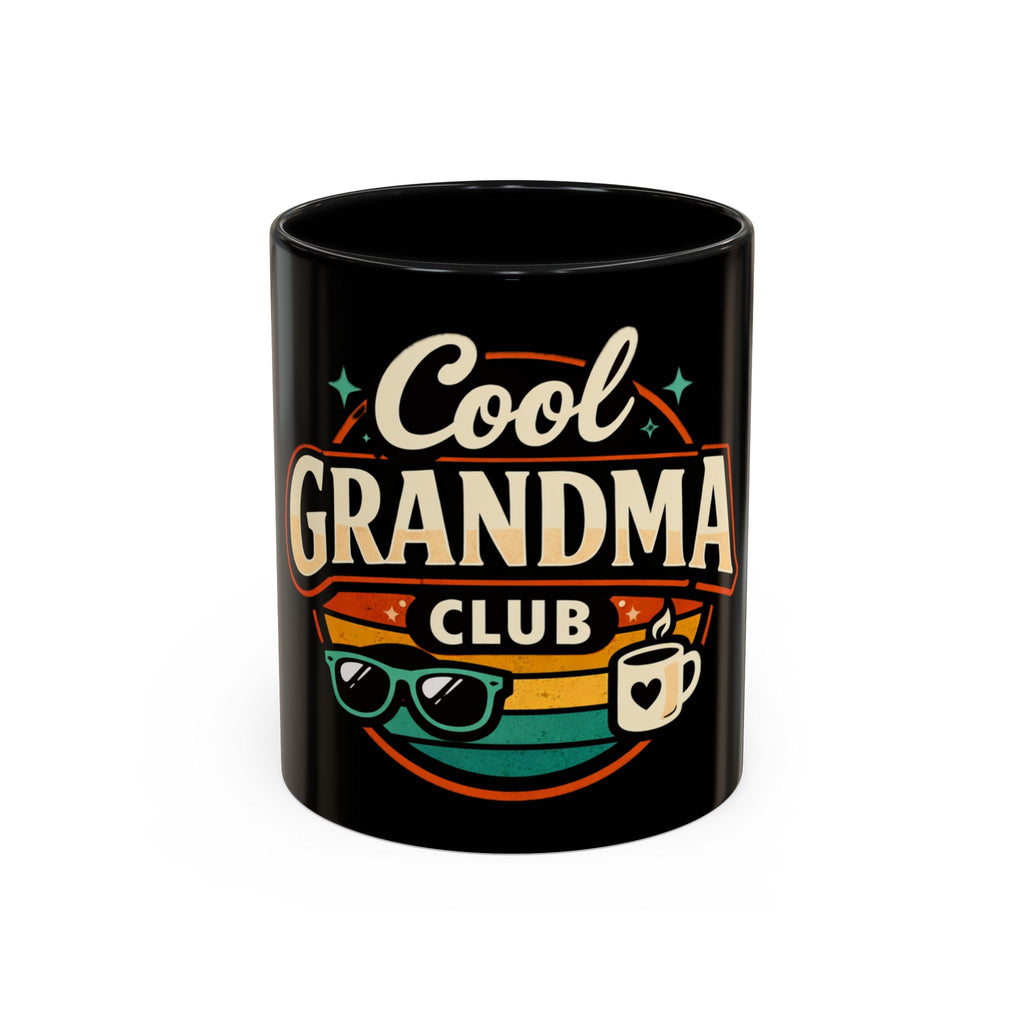Cool Grandma Club Accent Coffee Mug — Retro Sunglasses & Coffee Design (11/15oz)