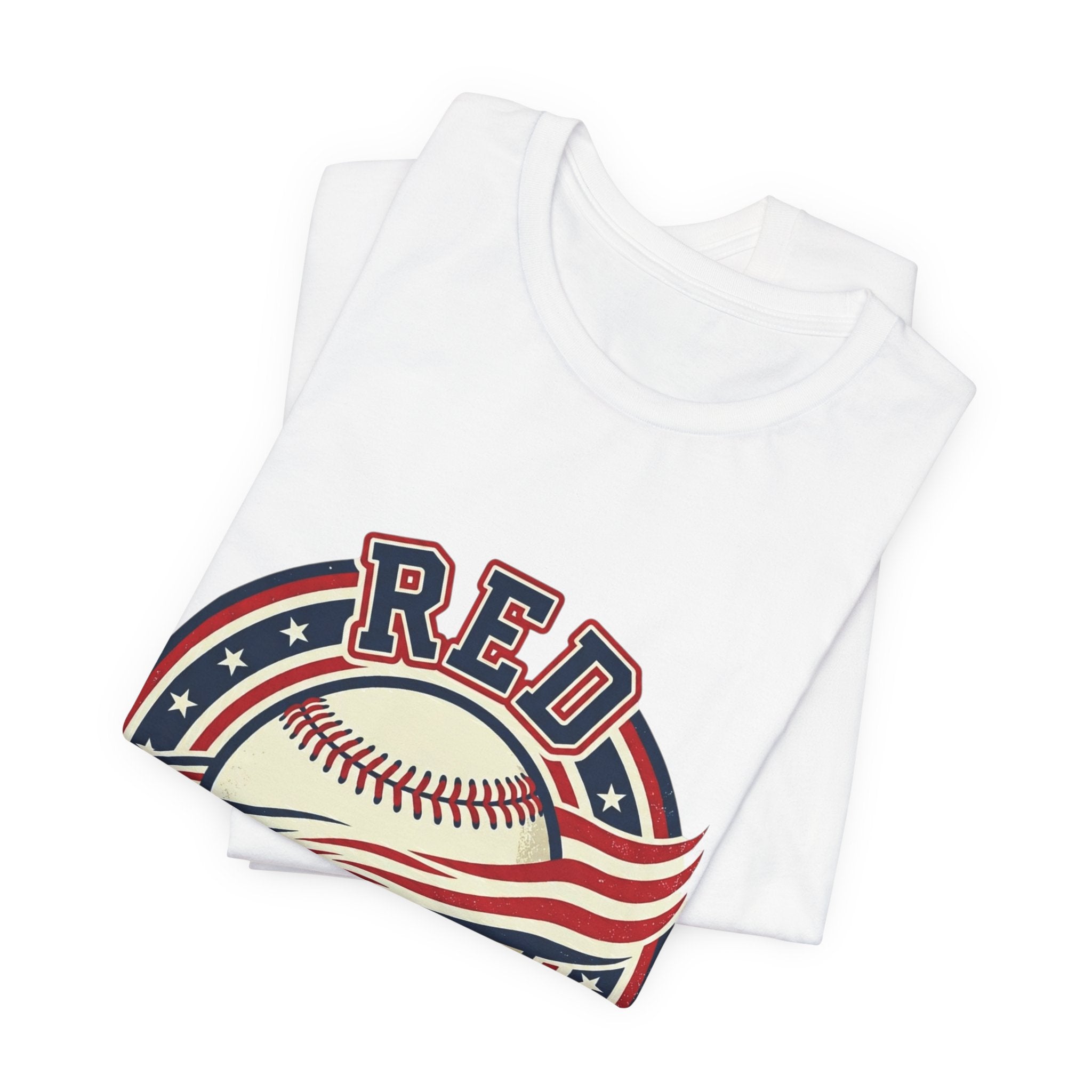 Red White & Ball Vintage Baseball Shirt | Patriotic Baseball Tee