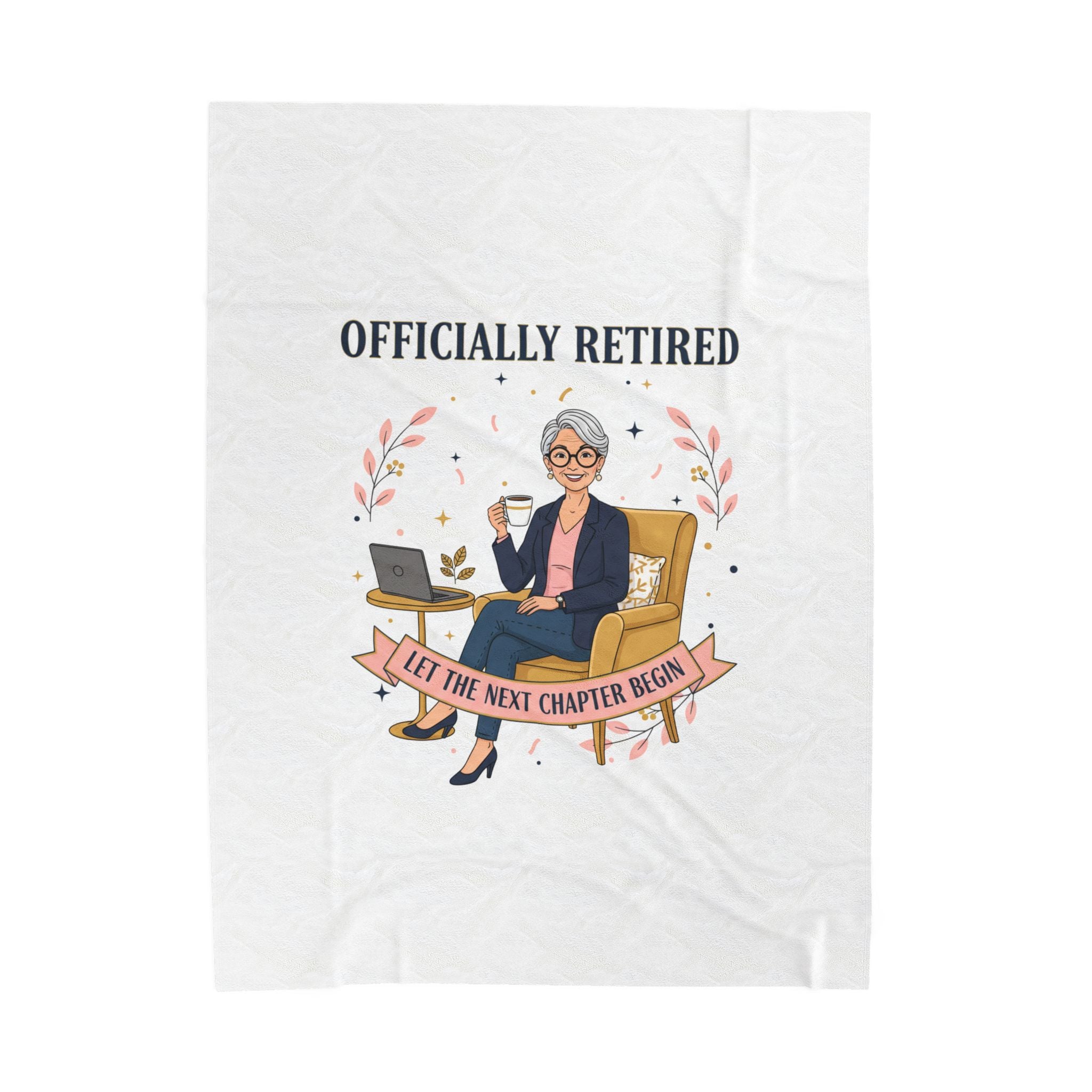 Officially Retired Plush Blanket | retirement gifts for women, personalized retirement gifts