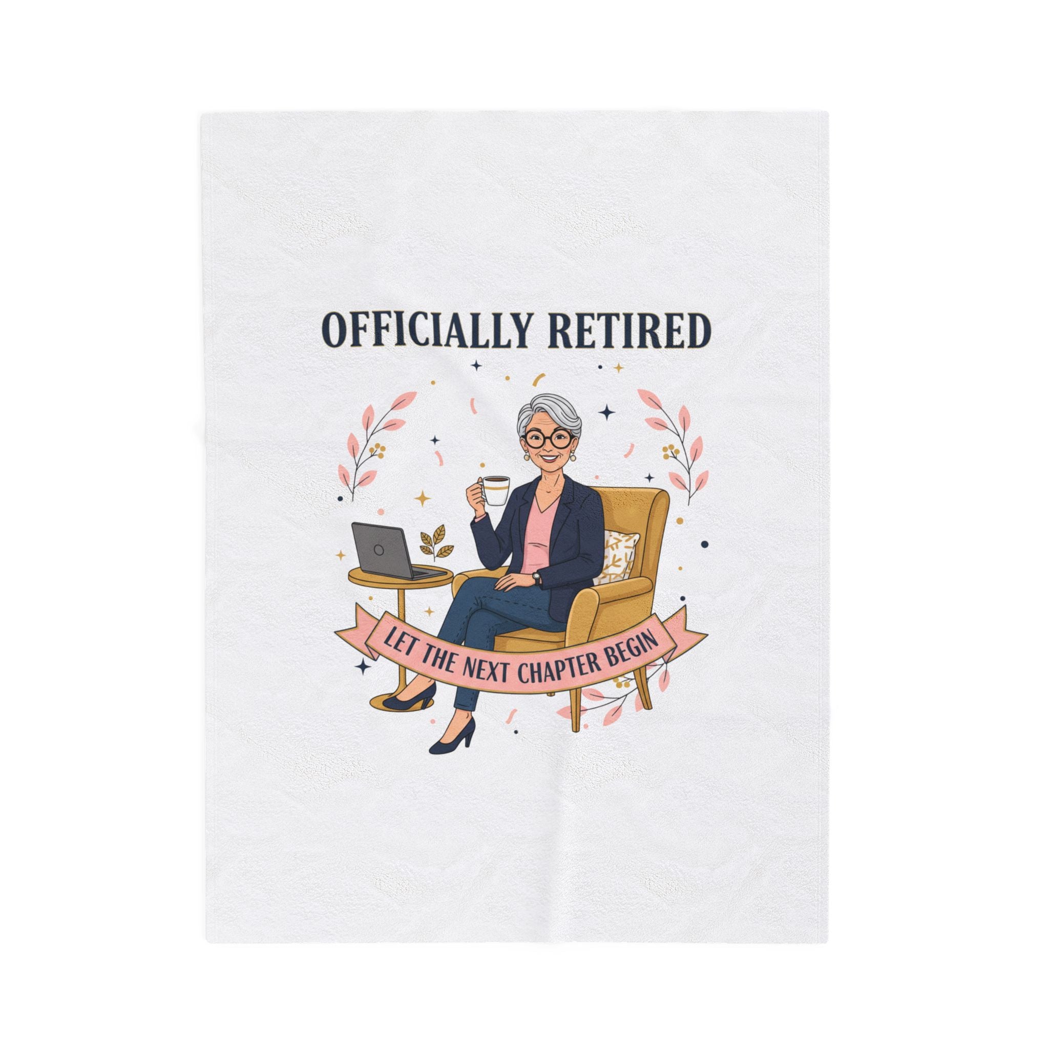 Officially Retired Plush Blanket | retirement gifts for women, personalized retirement gifts