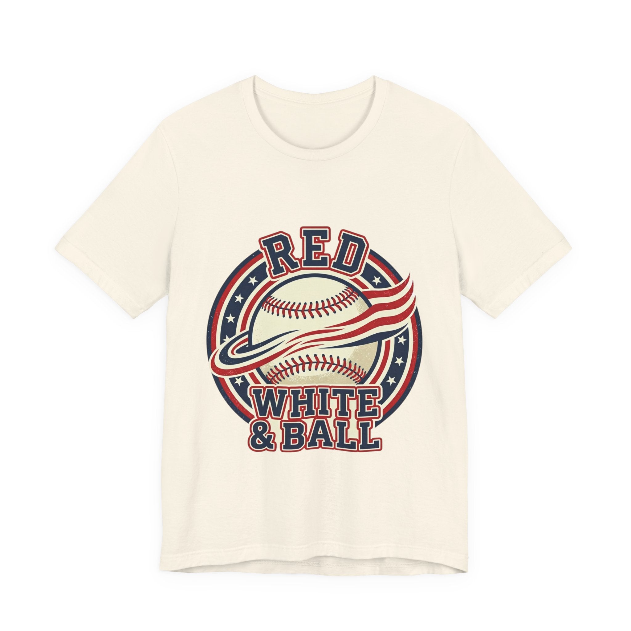 Red White & Ball Vintage Baseball Shirt | Patriotic Baseball Tee