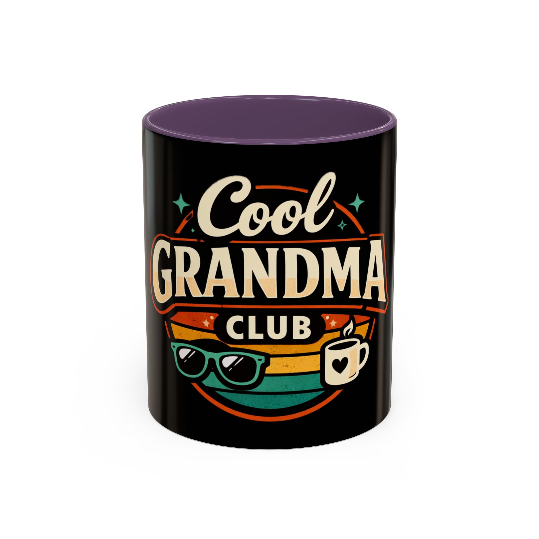 Cool Grandma Club Accent Coffee Mug — Retro Sunglasses & Coffee Design (11/15oz)