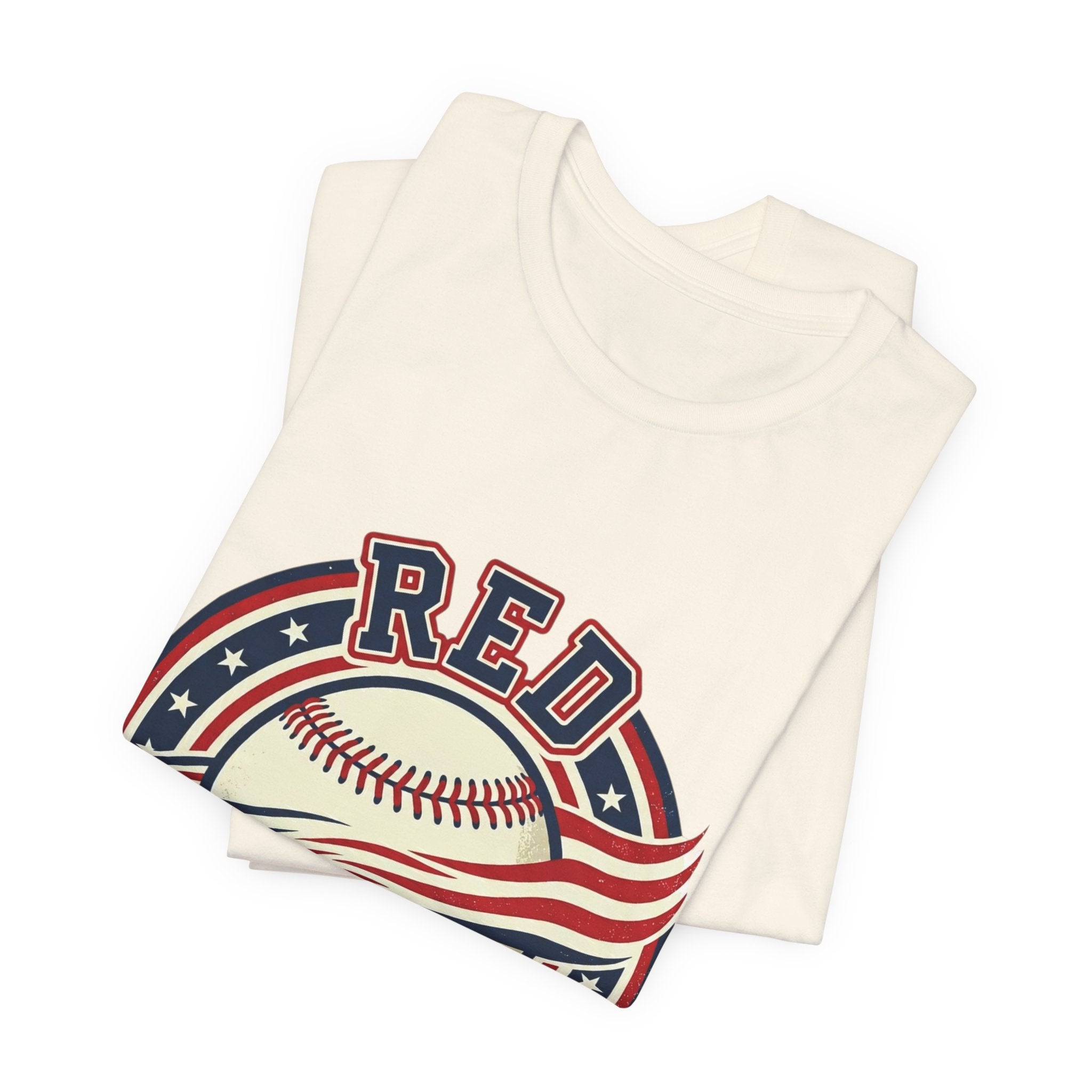Red White & Ball Vintage Baseball Shirt | Patriotic Baseball Tee