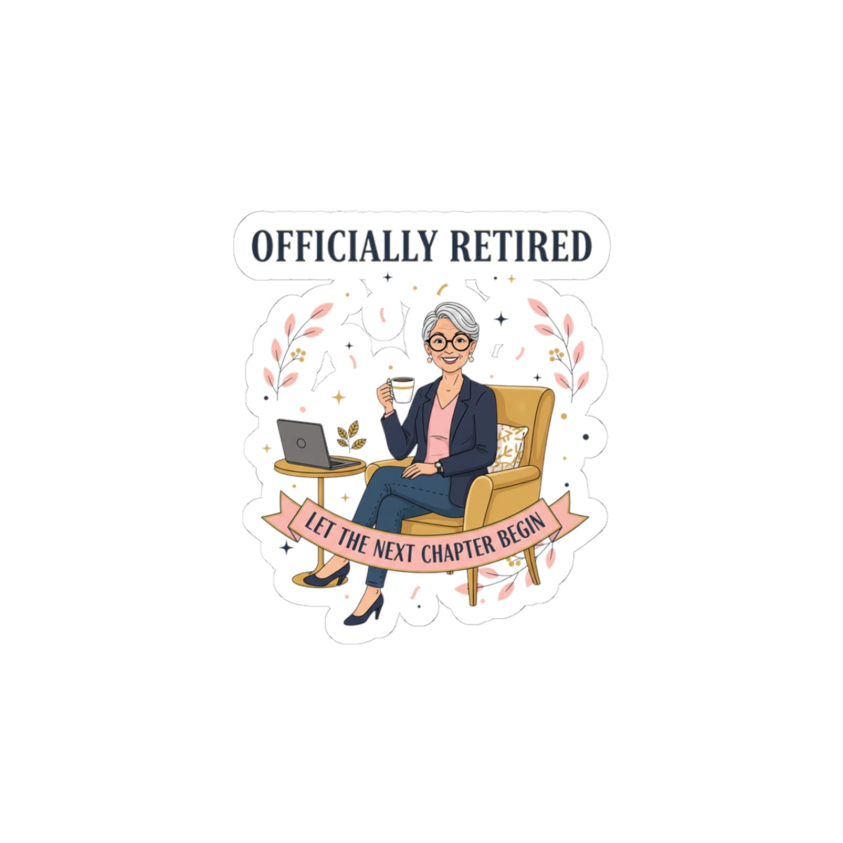 Officially Retired Sticker | Retirement Gifts for Women, Personalized retired 2026