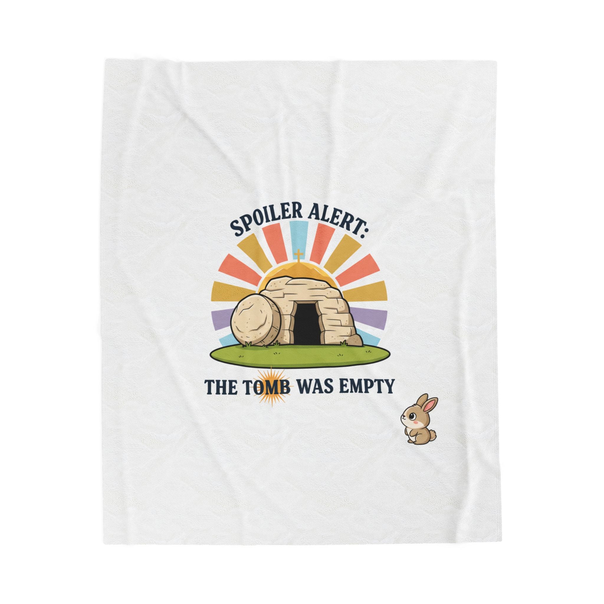 Spoiler Alert The Tomb Was Empty Velveteen Plush Blanket, Christian Easter, He Is Risen