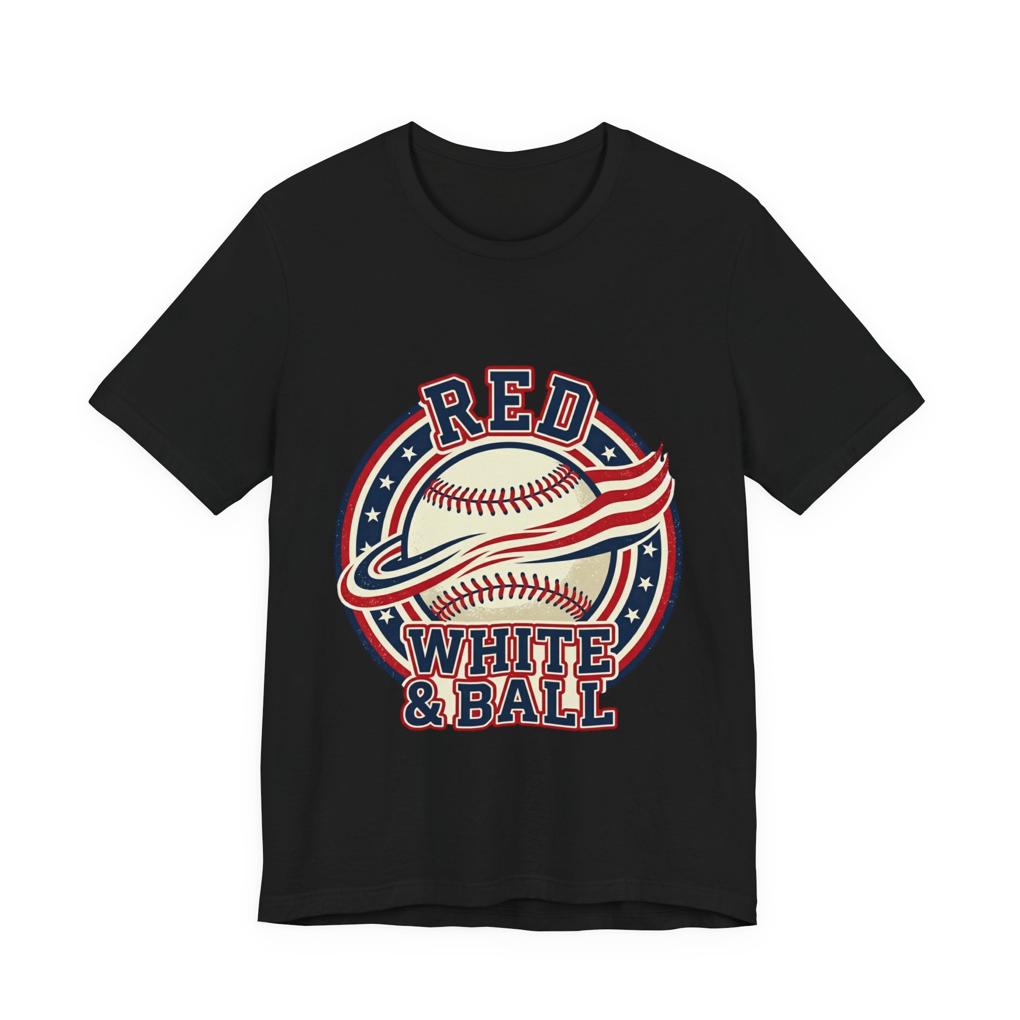Red White & Ball Vintage Baseball Shirt | Patriotic Baseball Tee