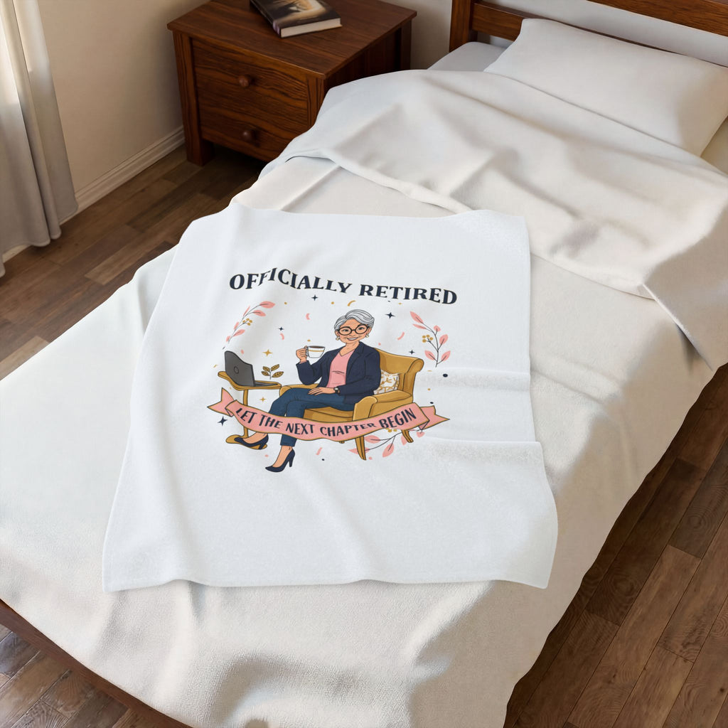 Officially Retired Plush Blanket | retirement gifts for women, personalized retirement gifts