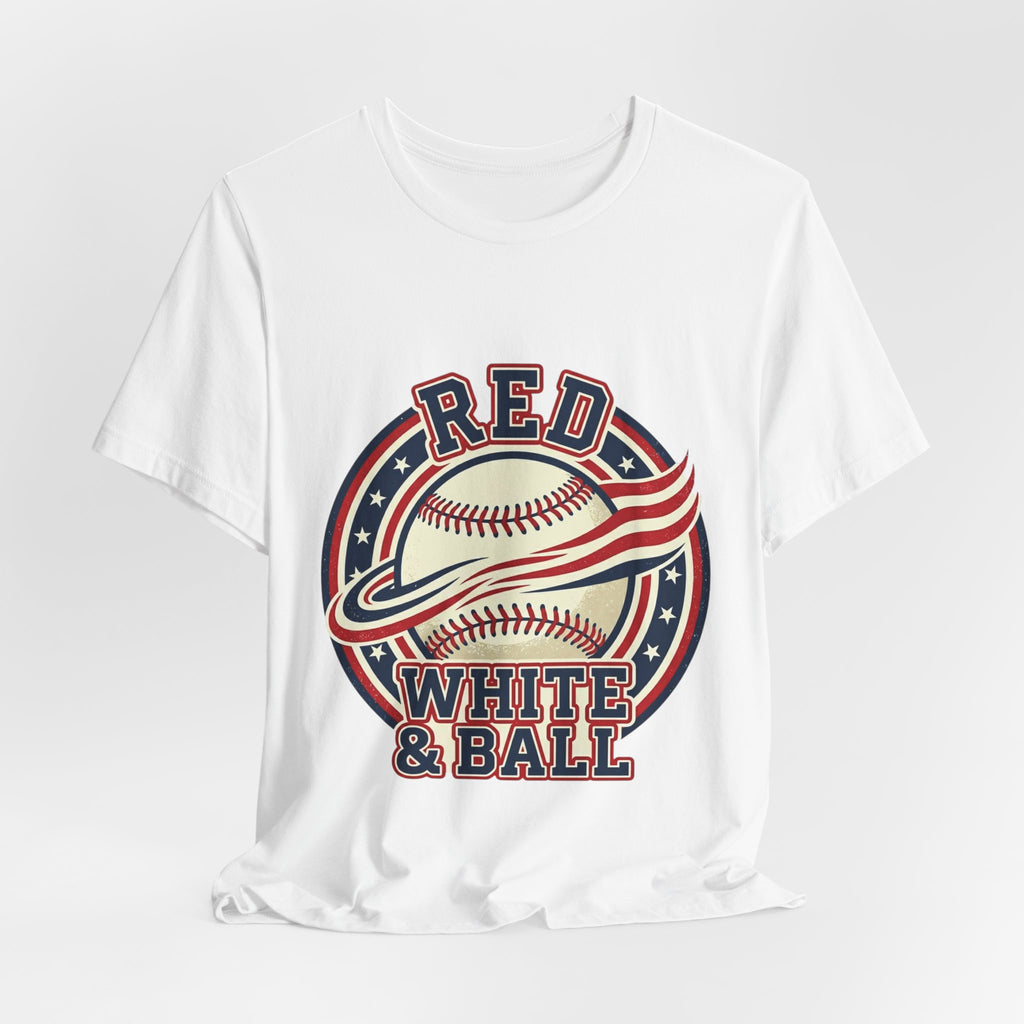 Red White & Ball Vintage Baseball Shirt | Patriotic Baseball Tee