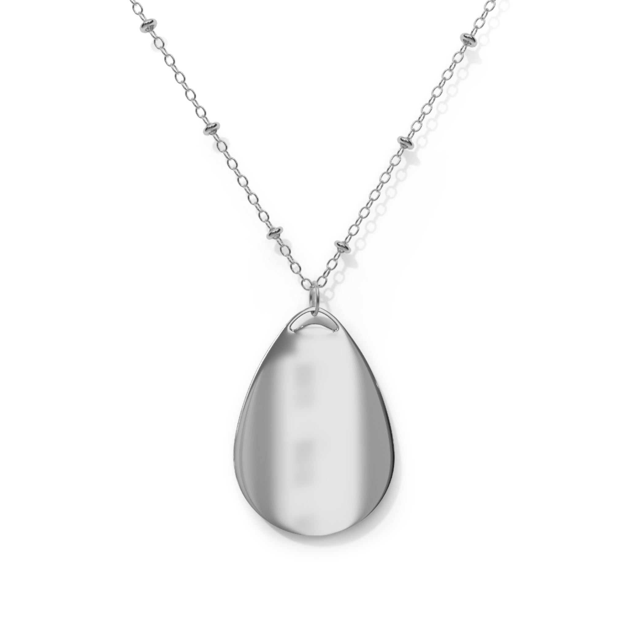 Floral MOM Oval Necklace | Teardrop Locket Pendant