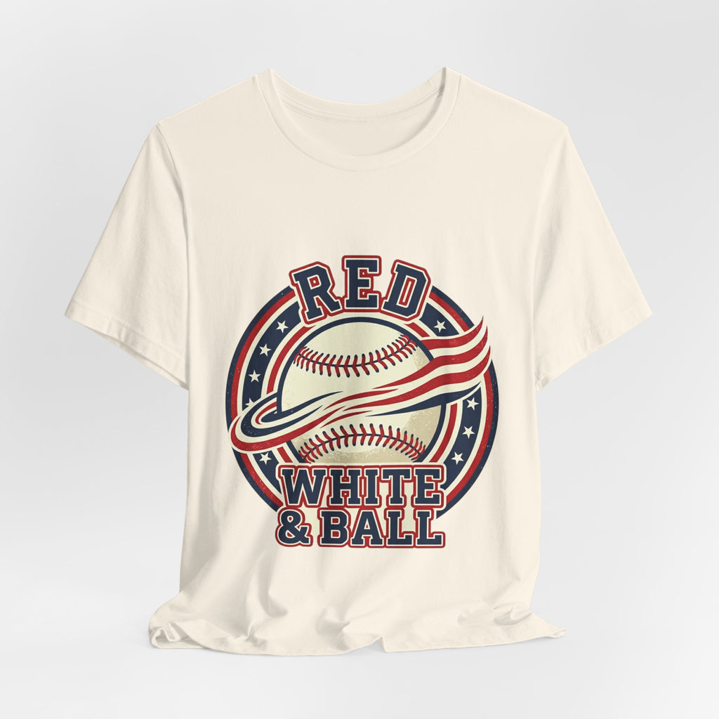 Red White & Ball Vintage Baseball Shirt | Patriotic Baseball Tee