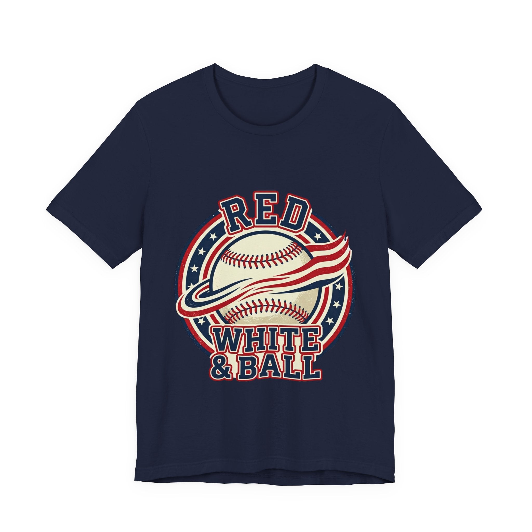 Red White & Ball Vintage Baseball Shirt | Patriotic Baseball Tee