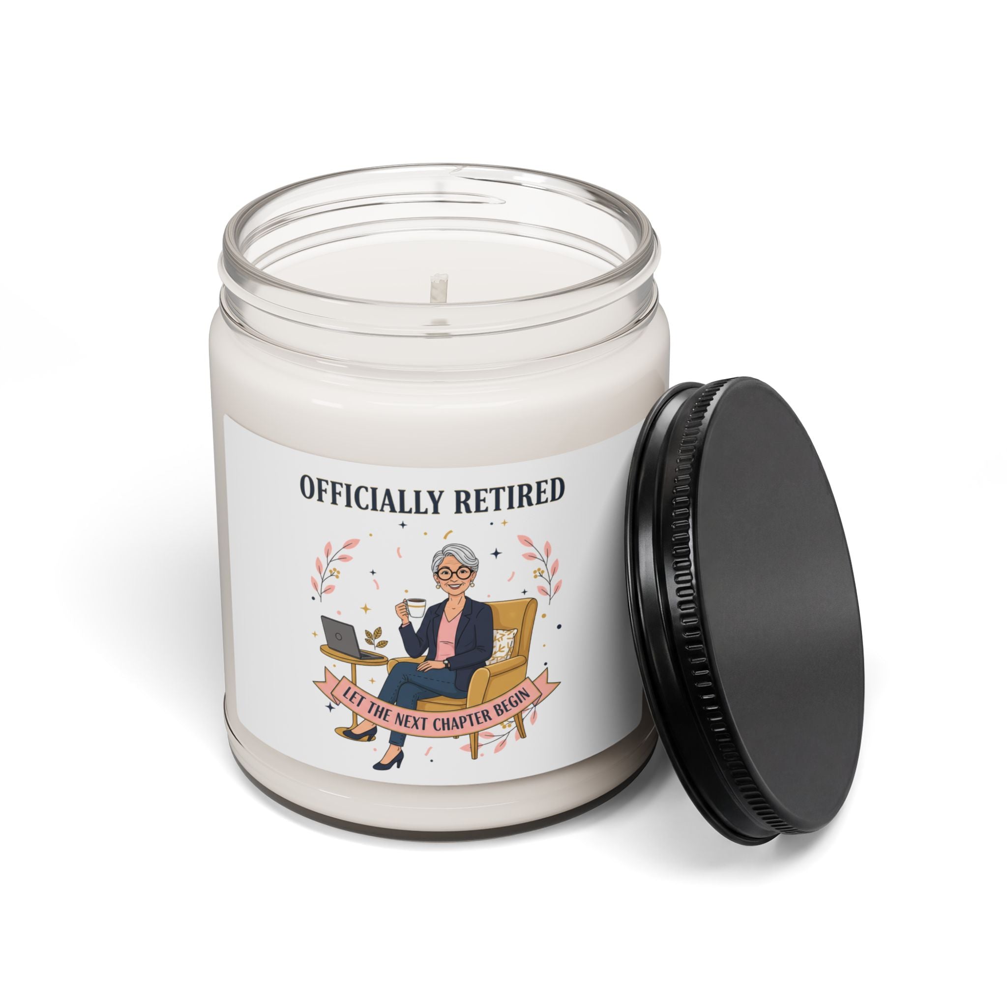 Officially Retired Soy Candle | retirement gifts for women, personalized retirement gifts