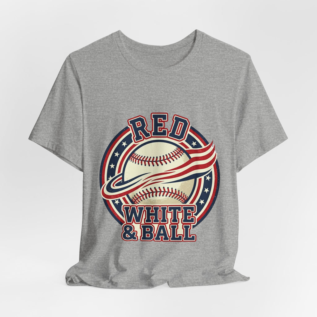 Red White & Ball Vintage Baseball Shirt | Patriotic Baseball Tee
