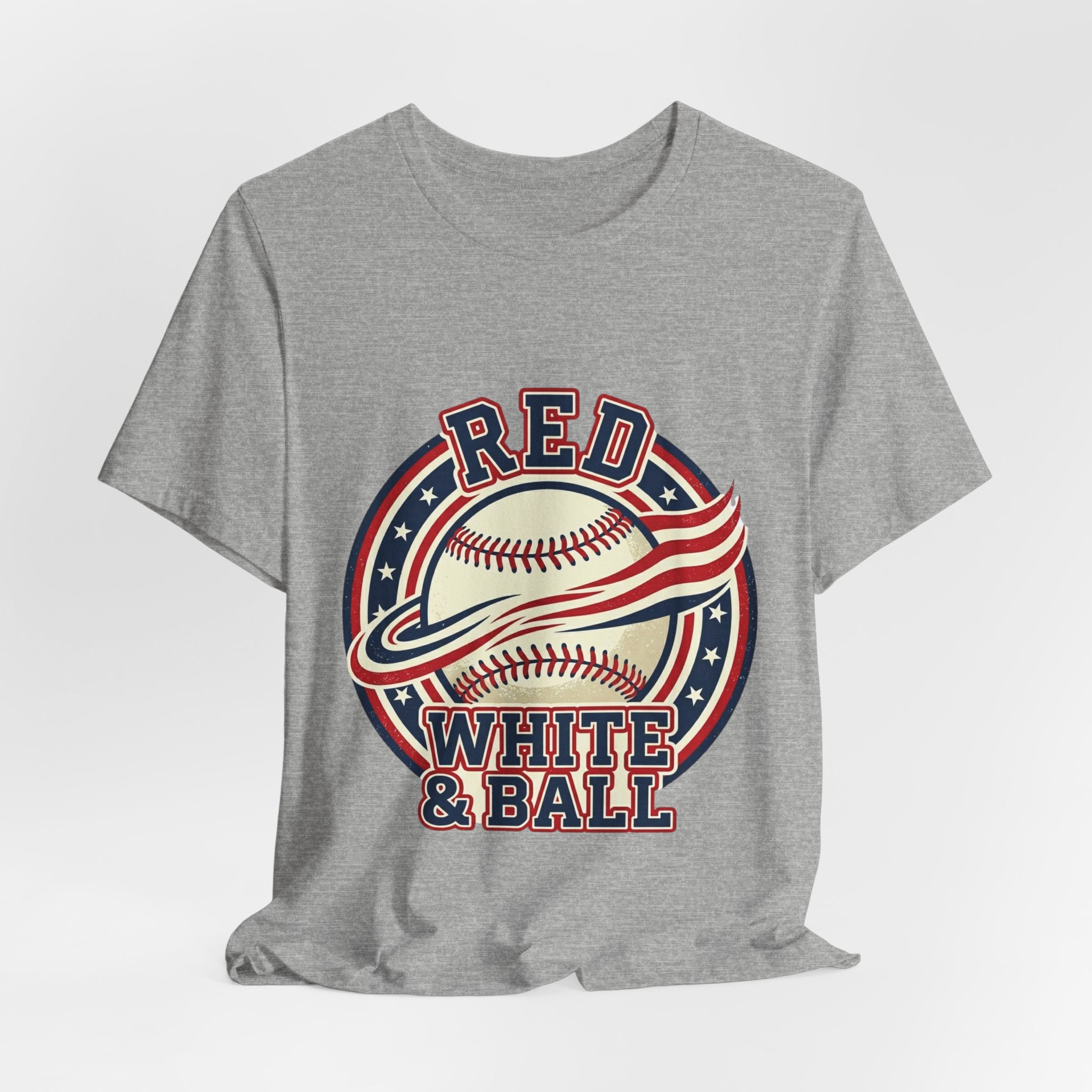 Red White & Ball Vintage Baseball Shirt | Patriotic Baseball Tee