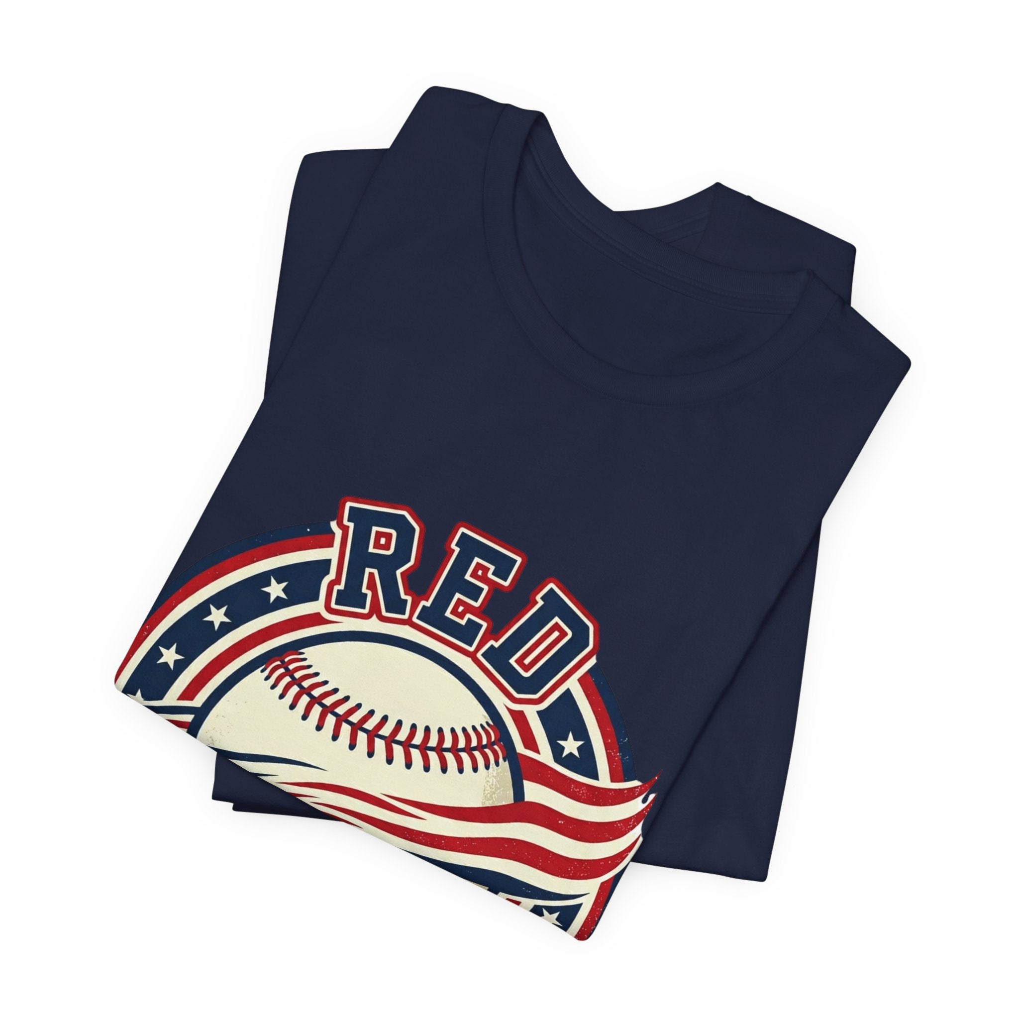 Red White & Ball Vintage Baseball Shirt | Patriotic Baseball Tee