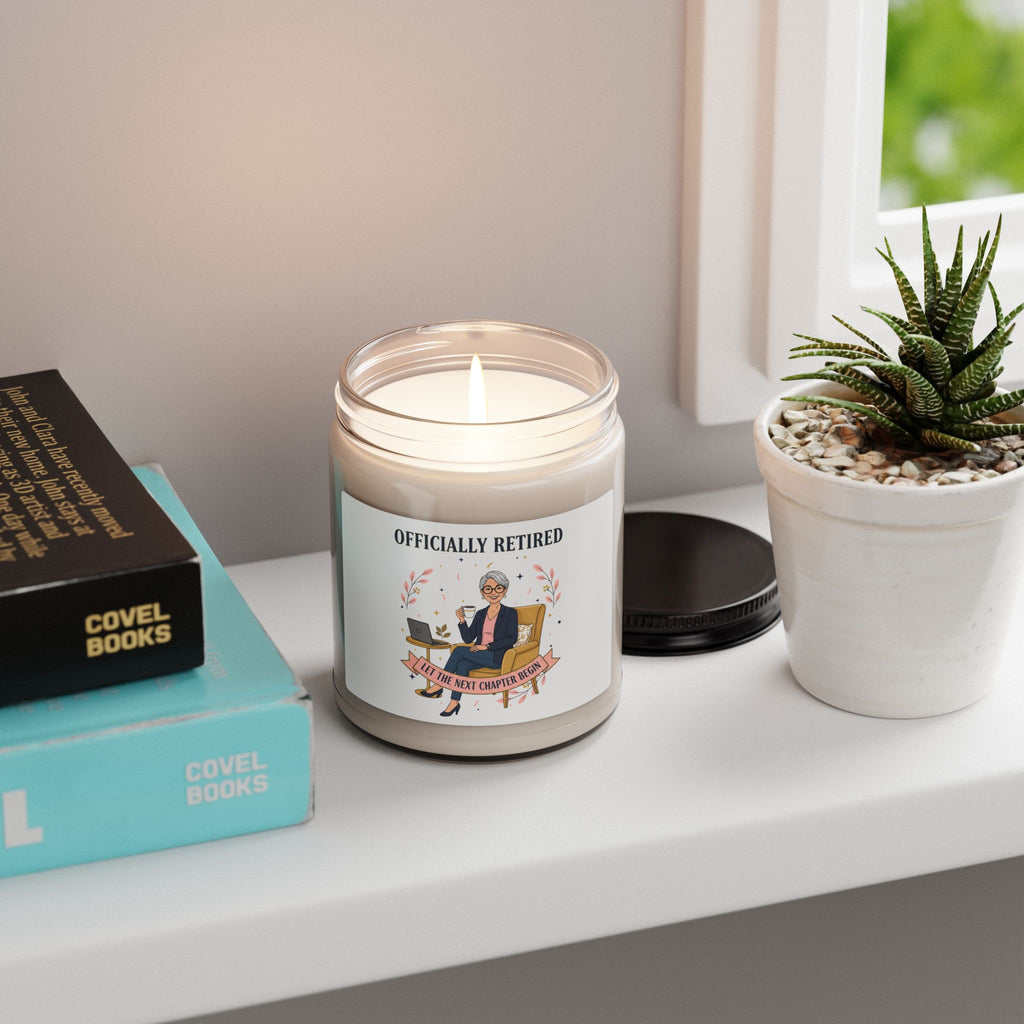 Officially Retired Soy Candle | retirement gifts for women, personalized retirement gifts