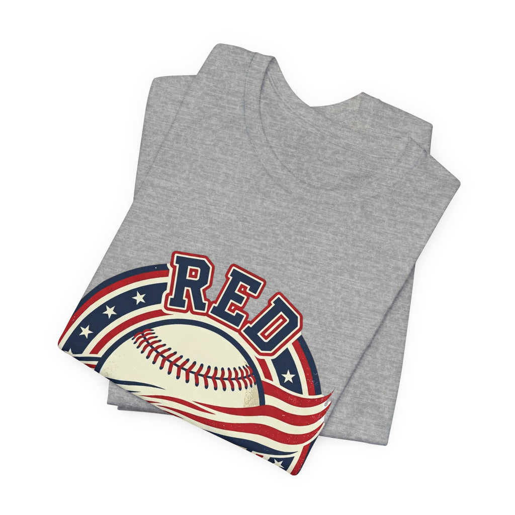 Red White & Ball Vintage Baseball Shirt | Patriotic Baseball Tee