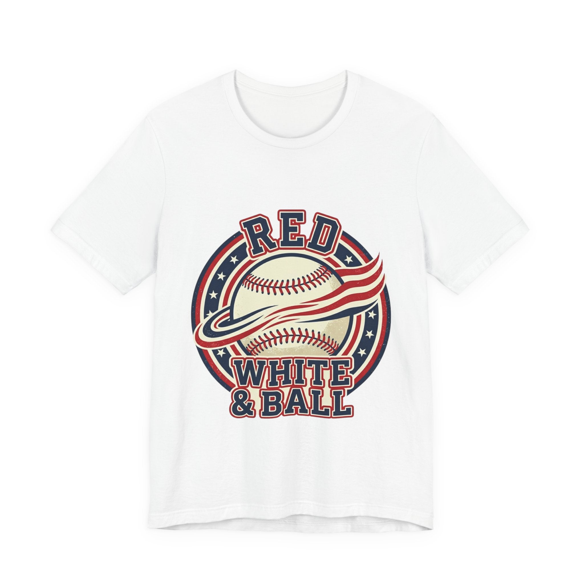 Red White & Ball Vintage Baseball Shirt | Patriotic Baseball Tee