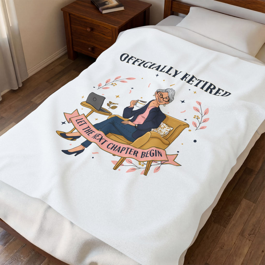 Officially Retired Plush Blanket | retirement gifts for women, personalized retirement gifts