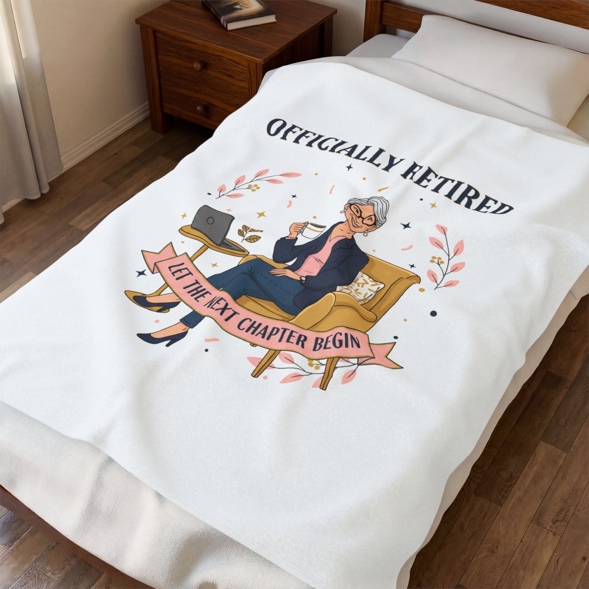 Officially Retired Plush Blanket | retirement gifts for women, personalized retirement gifts