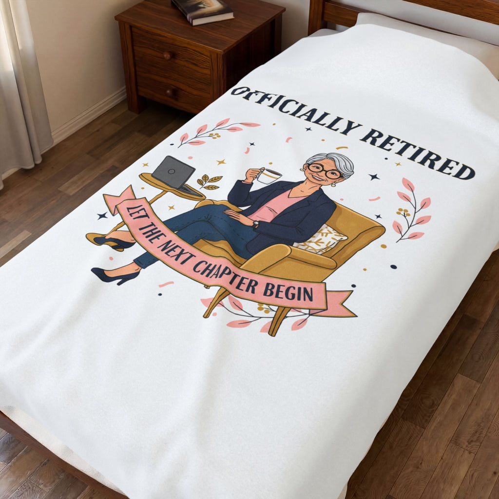 Officially Retired Plush Blanket | retirement gifts for women, personalized retirement gifts