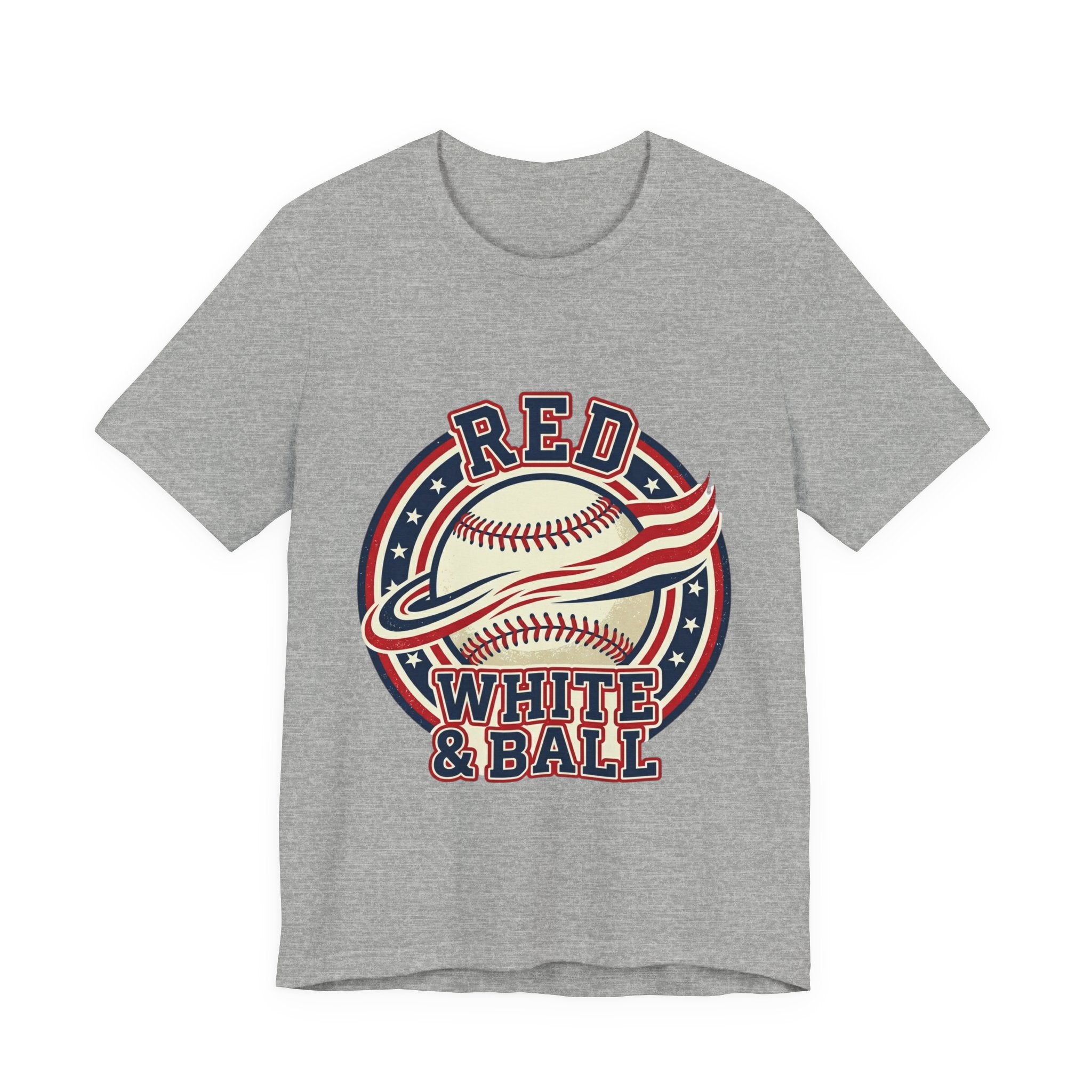 Red White & Ball Vintage Baseball Shirt | Patriotic Baseball Tee