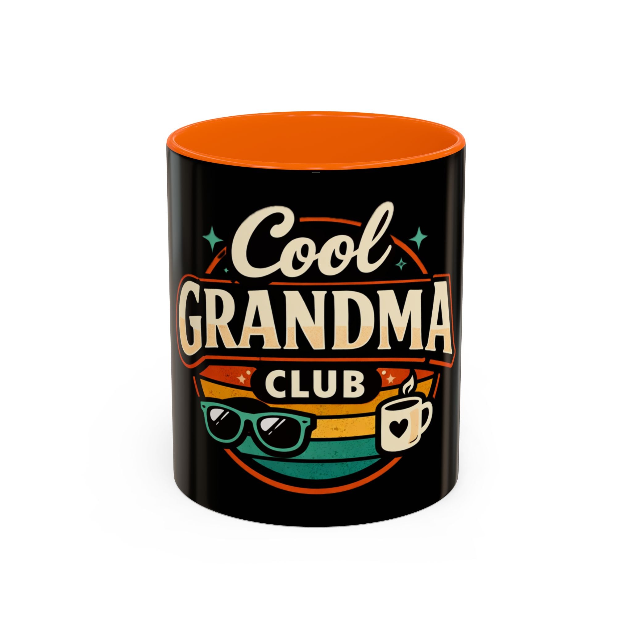Cool Grandma Club Accent Coffee Mug — Retro Sunglasses & Coffee Design (11/15oz)