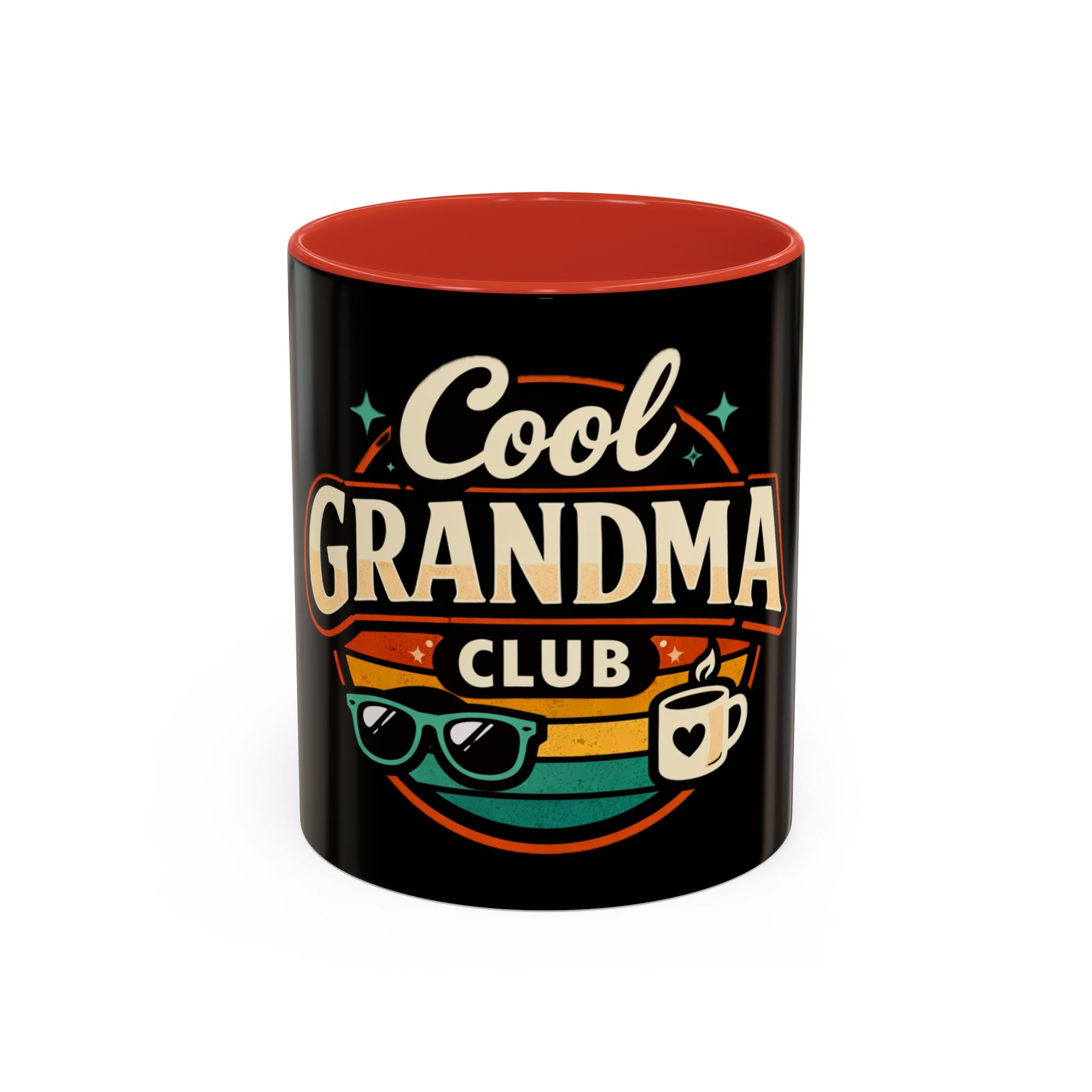 Cool Grandma Club Accent Coffee Mug — Retro Sunglasses & Coffee Design (11/15oz)