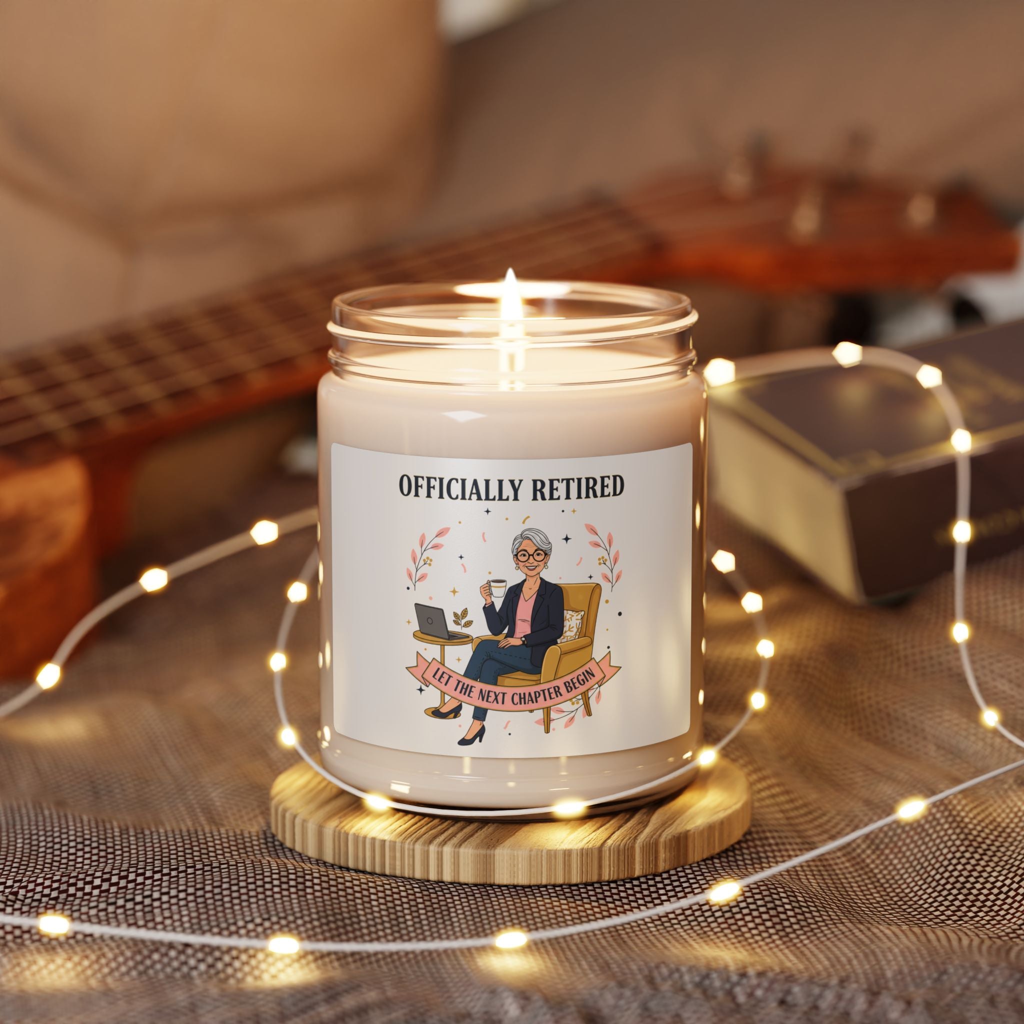 Officially Retired Soy Candle | retirement gifts for women, personalized retirement gifts