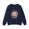 Red White & Ball Baseball Sweatshirt | Patriotic Baseball Graphic, Vintage Ballpark Aesthetic