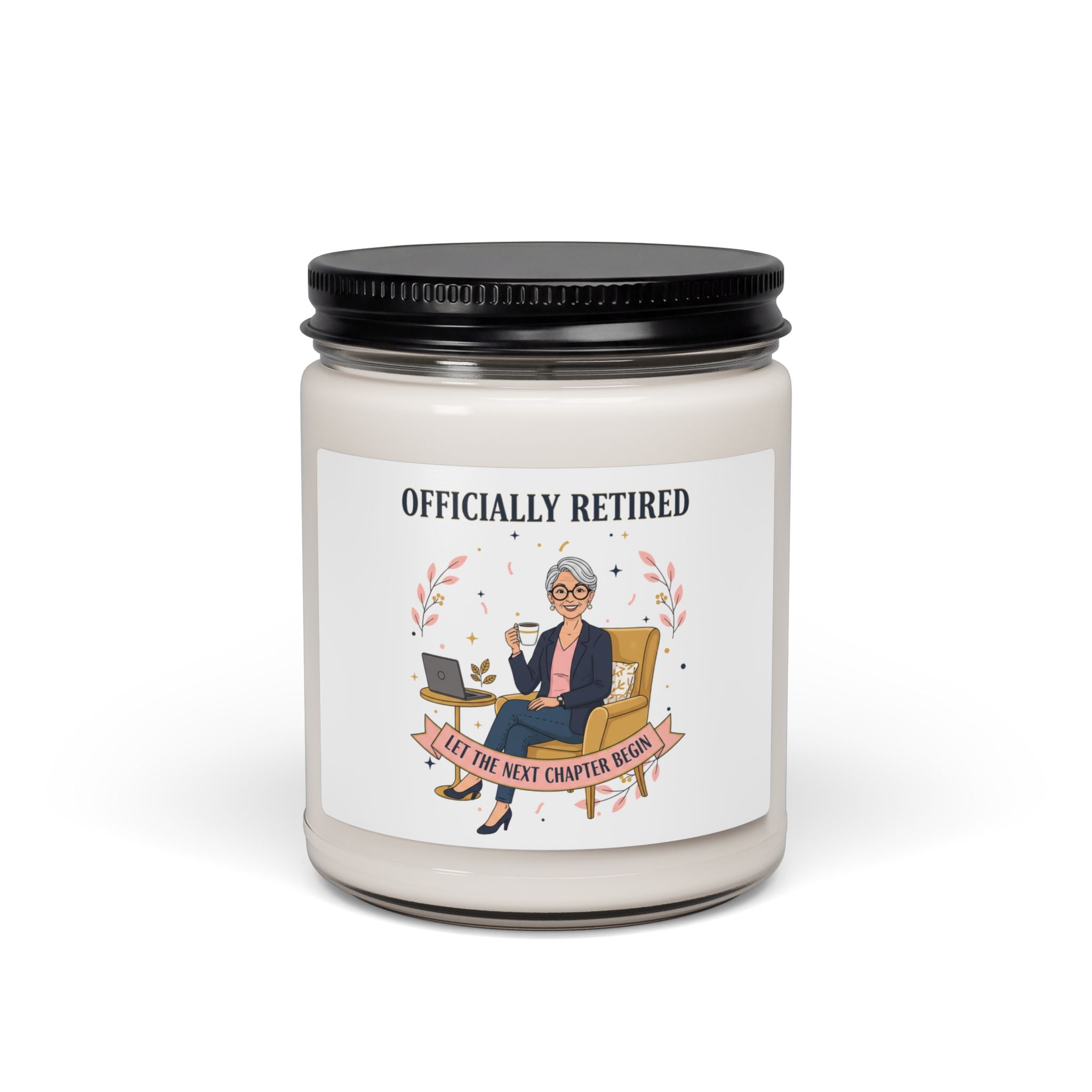 Officially Retired Soy Candle | retirement gifts for women, personalized retirement gifts