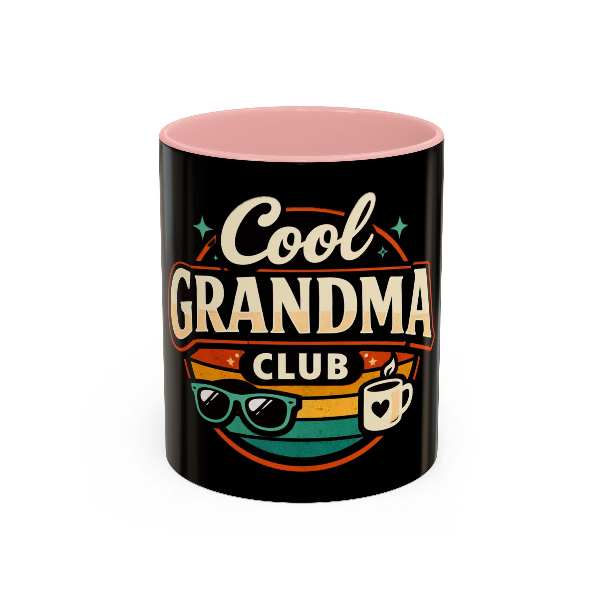 Cool Grandma Club Accent Coffee Mug — Retro Sunglasses & Coffee Design (11/15oz)