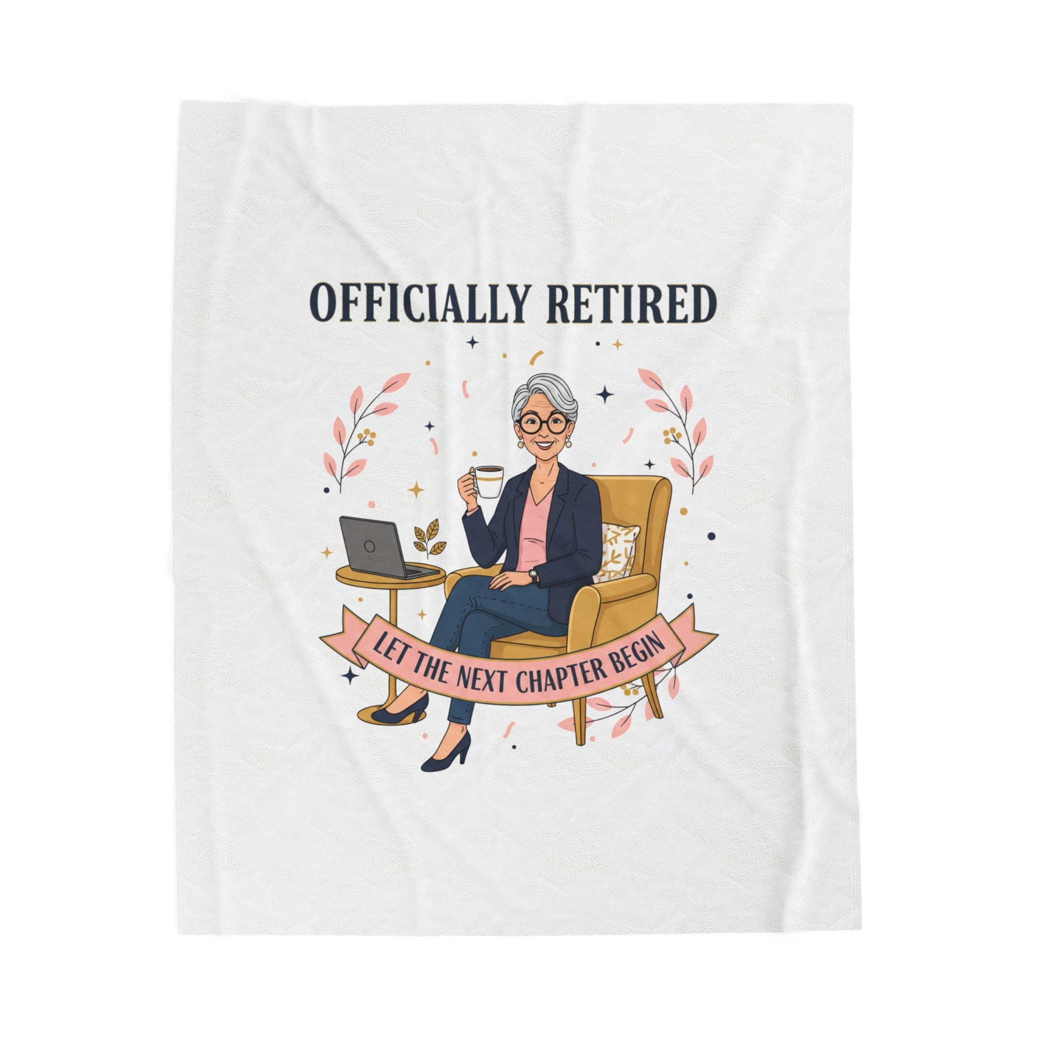 Officially Retired Plush Blanket | retirement gifts for women, personalized retirement gifts